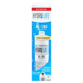 Camco Hydro Life HL-180 RV Disposable Inline Water Hose Filter | Finer Mesh Granular Activated Carbon, White (52133)