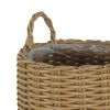 3-Pack Wicker Multi-purposes Basket with Handle - Planter Basket - Natural