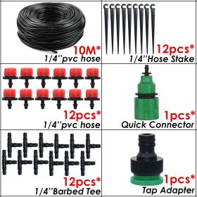 1 Set Automatic Micro Drip Irrigation Watering System Kit Hose Home Garden & Adjustable Drippers Greenhouses Potted Grows (Quantity: 10m Single Outlet Suit)