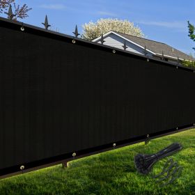 Artpuch Privacy Fence Screen Black Customized Outdoor Mesh Panels for Backyard, Balcony,Patio,Construction Site with Zip Ties (size: 4x92 ft)