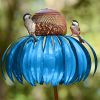 Bird Feeder Bottle with Stand Metal Flower Shaped Outdoor Garden Decoration Pink Coneflower Bird Feeder Container Accessories